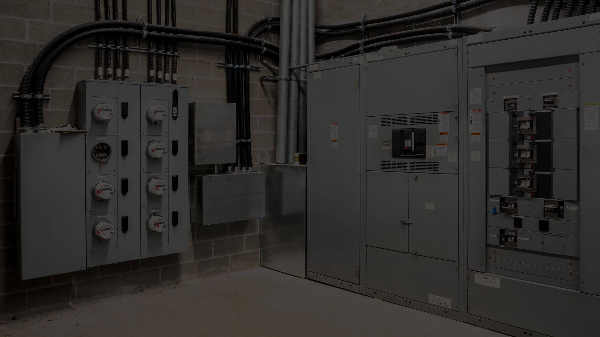 Commercial power distribution panels installed by licensed electricians in San Joaquin County