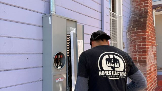 Boyes Electrican working on a panel upgrade in Oakland, CA